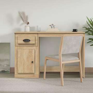 Elegant Sonoma Oak Desk with Drawer - 115x50 cm | HipoMarket