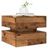 Modern Coffee Table with LED Lights - Old Wood 50x50 cm