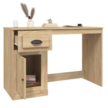 Elegant Sonoma Oak Desk with Drawer - 115x50 cm | HipoMarket