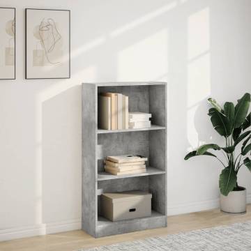 Concrete Grey Bookcase - Stylish Storage Solution for Home & Office