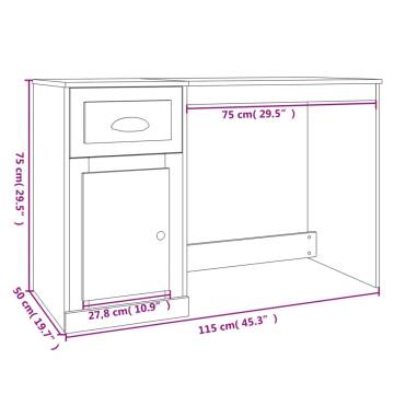 Elegant Sonoma Oak Desk with Drawer - 115x50 cm | HipoMarket