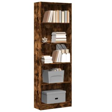 Stylish Smoked Oak Bookcase - 60x24x176 cm Engineered Wood