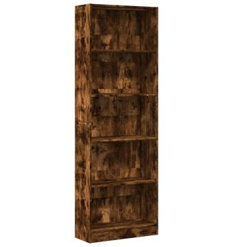 Stylish Smoked Oak Bookcase - 60x24x176 cm Engineered Wood