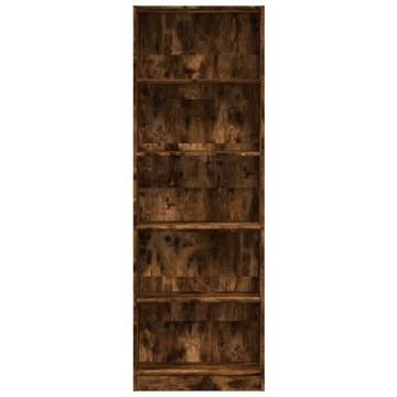 Stylish Smoked Oak Bookcase - 60x24x176 cm Engineered Wood