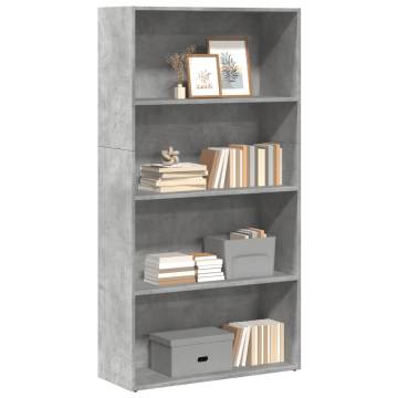 Concrete Grey Bookcase 80x30x152 cm | Stylish Storage Solution