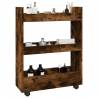  Narrow Storage Trolley 3 Tier Smoked Oak Engineered Wood Colour smoked oak 