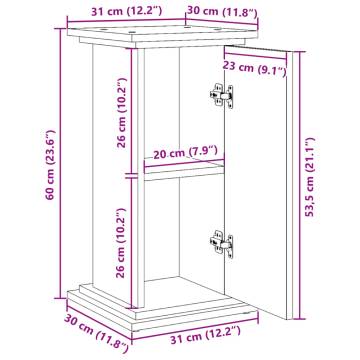 Display Stand with Storage - Concrete Grey 31x30x60 cm