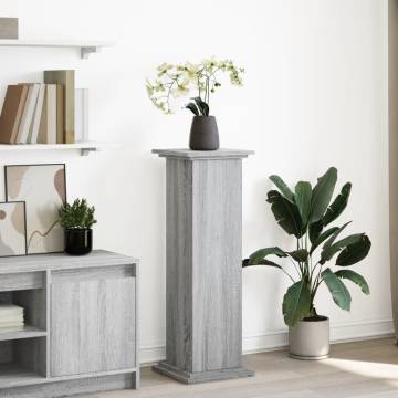 Display Stand with Storage - Grey Sonoma, 31x30x90cm | Hipo Market