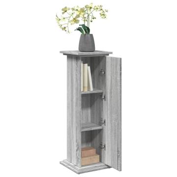 Display Stand with Storage - Grey Sonoma, 31x30x90cm | Hipo Market