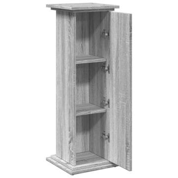 Display Stand with Storage - Grey Sonoma, 31x30x90cm | Hipo Market