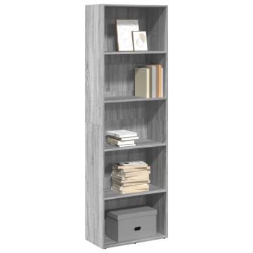 Grey Sonoma Bookcase 60x30x189 cm - Stylish Storage Solution