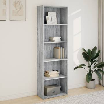 Grey Sonoma Bookcase 60x30x189 cm - Stylish Storage Solution