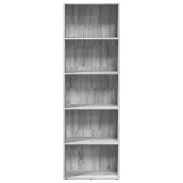 Grey Sonoma Bookcase 60x30x189 cm - Stylish Storage Solution