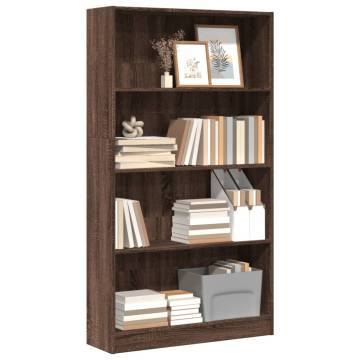 Bookcase Brown Oak 80x24x143 cm - Durable Engineered Wood