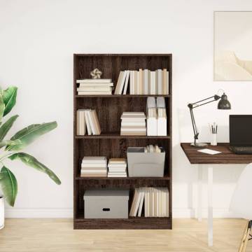 Bookcase Brown Oak 80x24x143 cm - Durable Engineered Wood