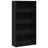 Stylish Black Bookcase 80x30x152 cm - Engineered Wood Storage