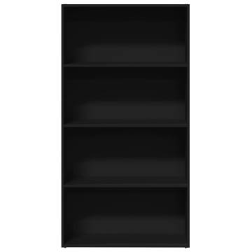 Stylish Black Bookcase 80x30x152 cm - Engineered Wood Storage