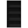 Stylish Black Bookcase 80x30x152 cm - Engineered Wood Storage