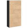 Stylish Black Bookcase 80x30x152 cm - Engineered Wood Storage