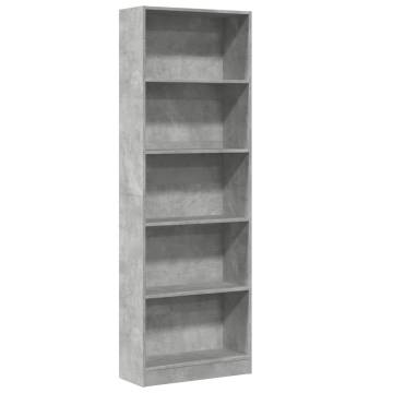 Bookcase Concrete Grey 60x24x176 cm | Stylish Storage Solution