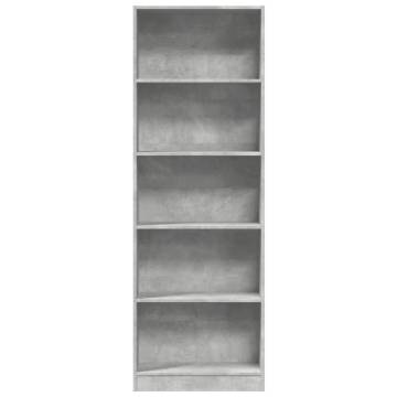 Bookcase Concrete Grey 60x24x176 cm | Stylish Storage Solution