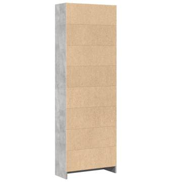 Bookcase Concrete Grey 60x24x176 cm | Stylish Storage Solution