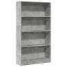 Bookcase Concrete Grey 80x24x143 cm - Engineered Wood Storage