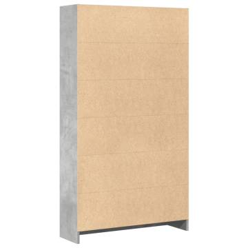 Bookcase Concrete Grey 80x24x143 cm - Engineered Wood Storage