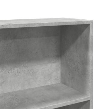 Bookcase Concrete Grey 80x24x143 cm - Engineered Wood Storage