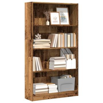 Stylish Bookcase in Old Wood - 80x24x143 cm | HipoMarket