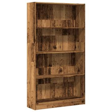 Stylish Bookcase in Old Wood - 80x24x143 cm | HipoMarket