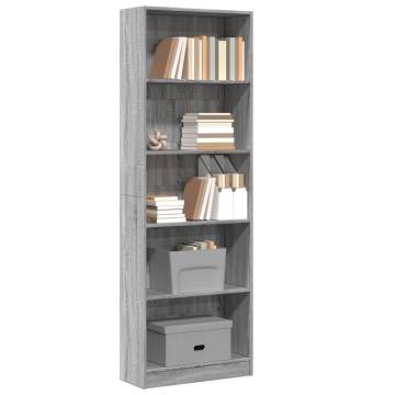 Bookcase Grey Sonoma 60x24x176 cm - Stylish Storage Solution