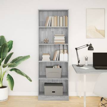 Bookcase Grey Sonoma 60x24x176 cm - Stylish Storage Solution