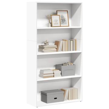 Stylish White Bookcase 80x30x152 cm - Engineered Wood