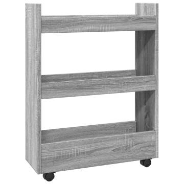 Narrow Storage Trolley 3 Tier Grey Sonoma - Practical & Stylish