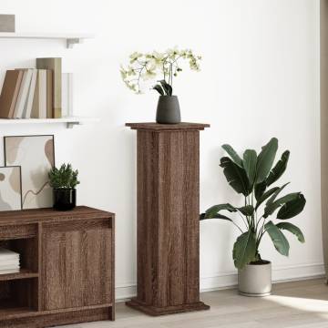 Display Stand with Storage - Brown Oak, Engineered Wood 31x30x90 cm