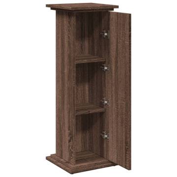 Display Stand with Storage - Brown Oak, Engineered Wood 31x30x90 cm