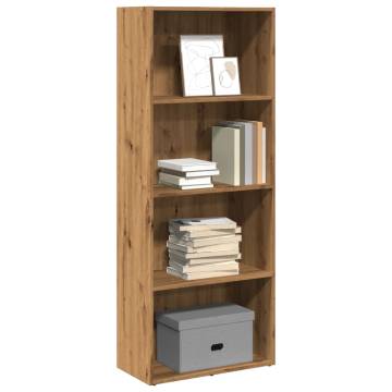 Stylish Bookcase in Artisian Oak - 60x30x152 cm Engineered Wood