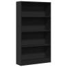 Bookcase Black 80x24x143 cm - Stylish Engineered Wood Storage