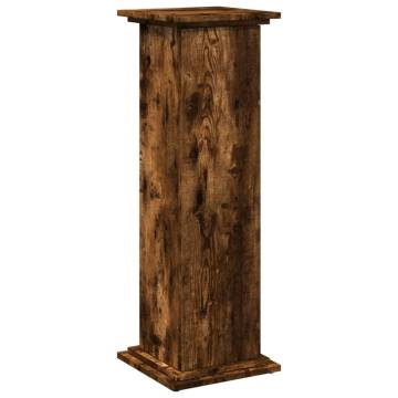 Display Stand with Storage - Smoked Oak, 31x30x90 cm