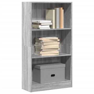 Elegant Grey Sonoma Bookcase - 60x24x109 cm Engineered Wood