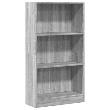 Elegant Grey Sonoma Bookcase - 60x24x109 cm Engineered Wood