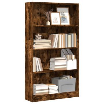 Stylish Smoked Oak Bookcase - 80x24x143 cm | Hipo Market