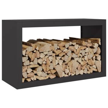 Firewood Rack Black 100x40x60 cm - Durable Steel Storage