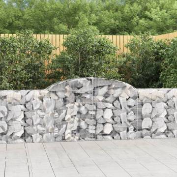 Arched Gabion Baskets Set - 11 pcs Galvanised Iron | HipoMarket