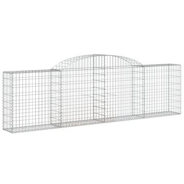 Arched Gabion Baskets Set - 11 pcs Galvanised Iron | HipoMarket