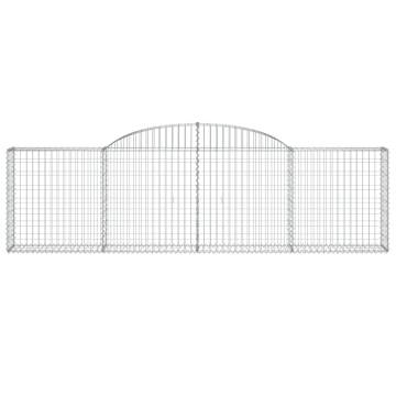 Arched Gabion Baskets Set - 11 pcs Galvanised Iron | HipoMarket