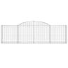 Arched Gabion Baskets Set - 11 pcs Galvanised Iron | HipoMarket