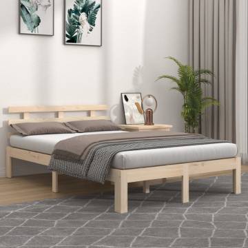 Solid Wood Bed Frame 140x190 cm - Modern & Stylish | Hipomarket