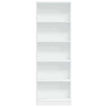 White Bookcase 60x24x176 cm - Engineered Wood Storage